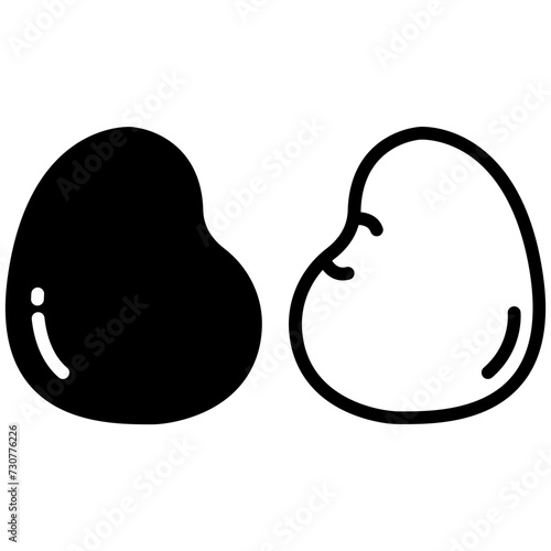 Chicken kidney glyph and line vector illustration