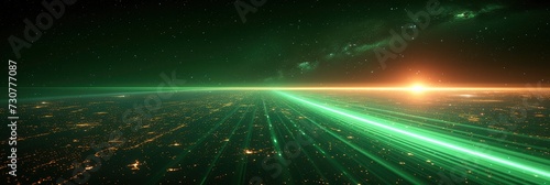 Lighting Green Flare Abstract, Background Banner HD