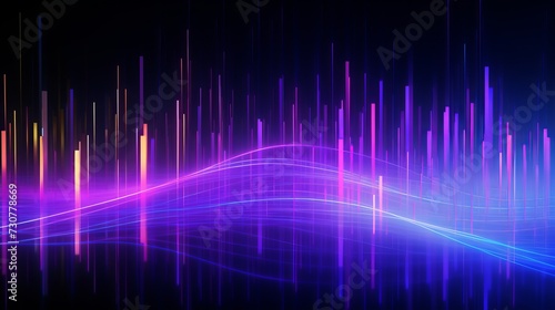 Neon Glow of Digital Communication, Ultraviolet Light Spectrum with Dynamic Data Transfer