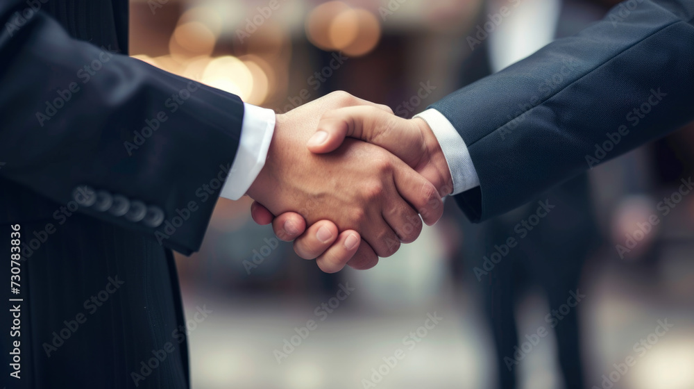 Handshake Close-up: Sealing the Deal in Business Attire
