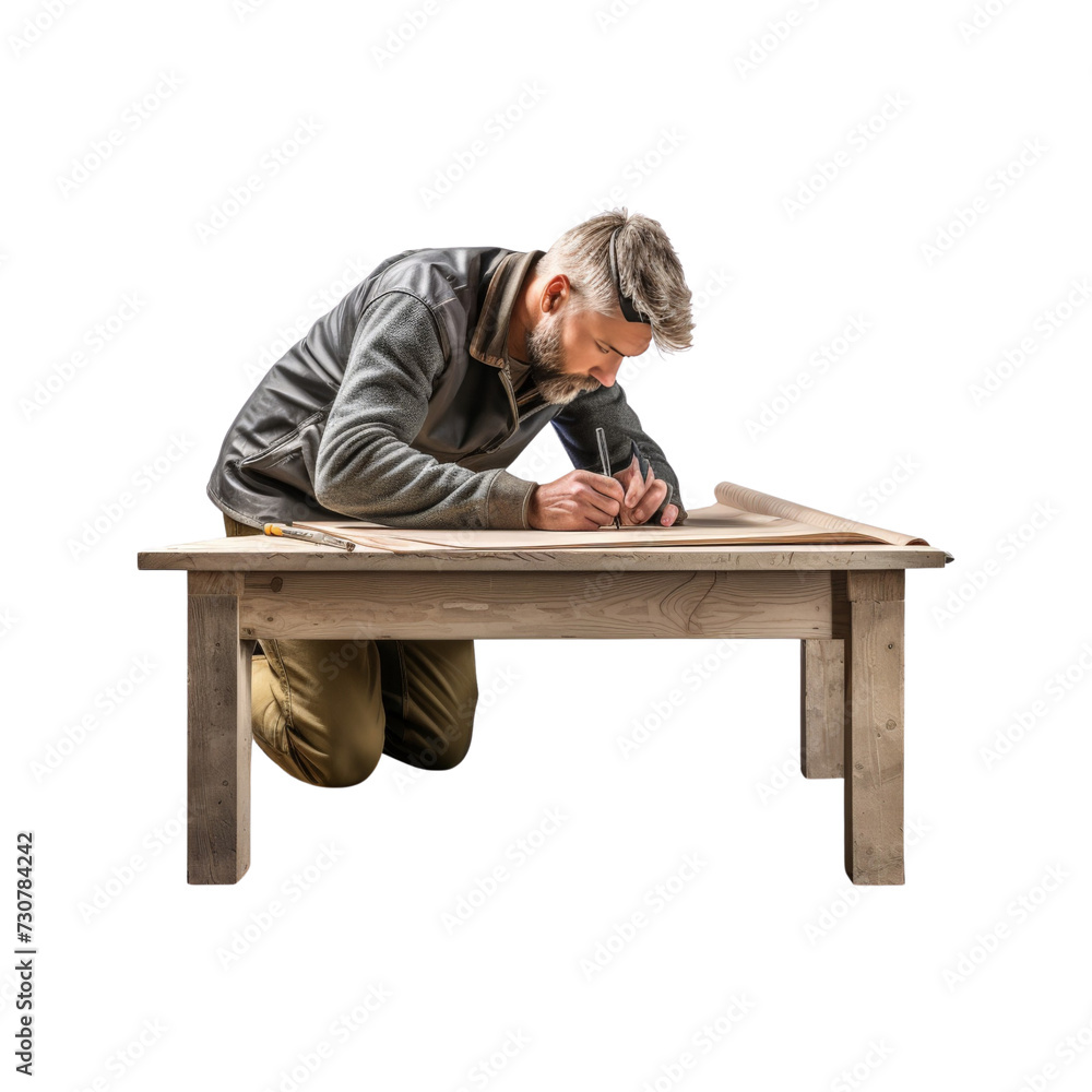 Obraz premium man sitting on a table