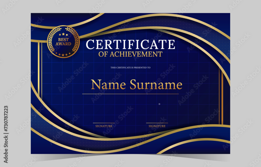 Certificate of Achievement with Halftone Ornament Certificate of Achievement with Halftone Ornament