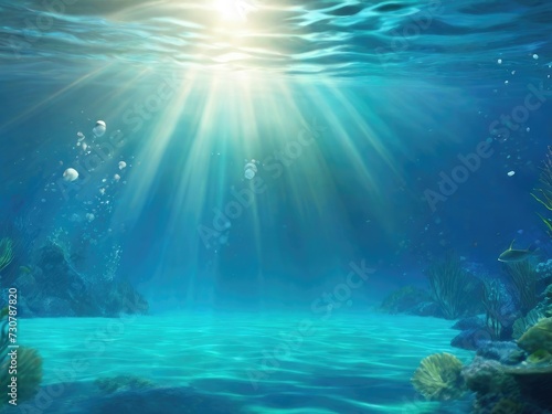 Aquatic Dreamscape: Sunlit Tranquility in a Captivating Underwater World © bellart