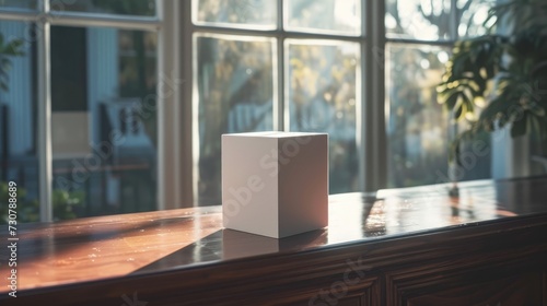 A  white box that was perched. Generative Ai.