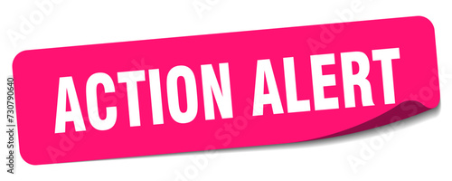 action alert sticker. action alert label