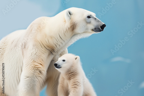 Portrait of mother polar bear with her cute cub © Ekaterina Shvaygert