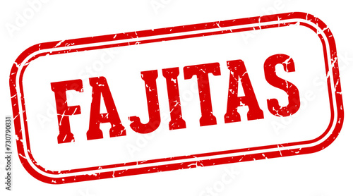 fajitas stamp. fajitas rectangular stamp on white background