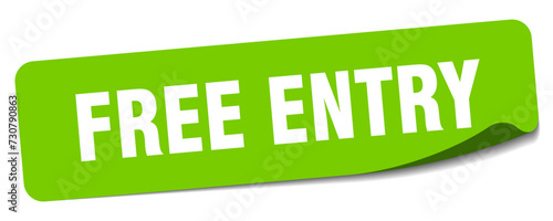 free entry sticker. free entry label