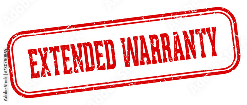 extended warranty stamp. extended warranty rectangular stamp on white background