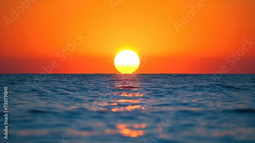 Majestic Sunset Over the Ocean Horizon © romanets_v