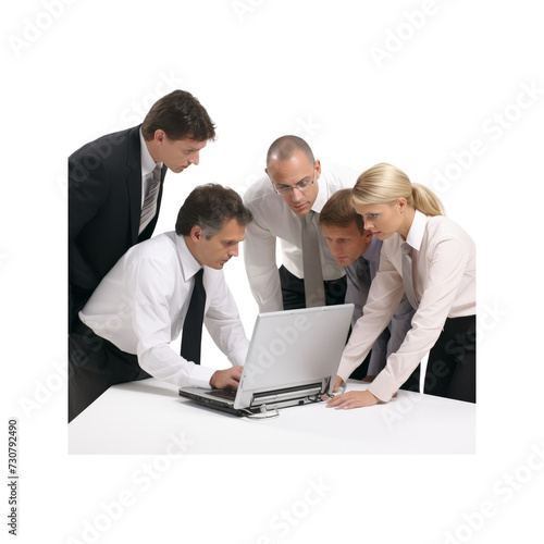 Professional_business_team_collaborating_on_softwar © I Love Png