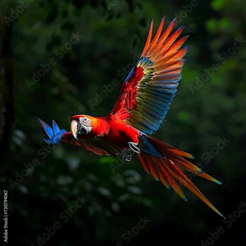 red and yellow macaw ara ararauna © Abu123