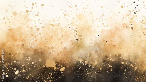 black and gold glitter water color background