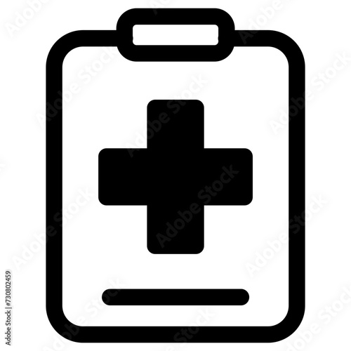Medical record icon, medical report icon, medical history thin icon, vector isolated.