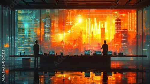 The Future is Now: Two Men Standing in Front of a Wall of Screens Generative AI