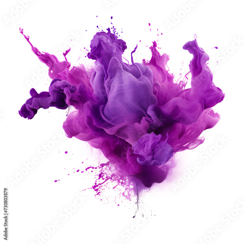 Splash of purple paint. Splashes, emotions, design, graphics, high resolution, 8k, on transparent background, canvas, flat, dripping, liquid, explosion, spray, particles, ink. Concept design