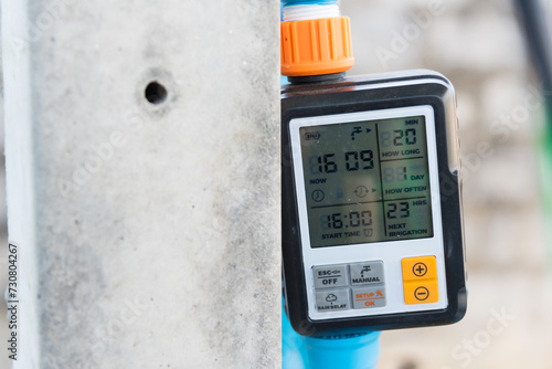 irrigation timer in water system of smart farm  