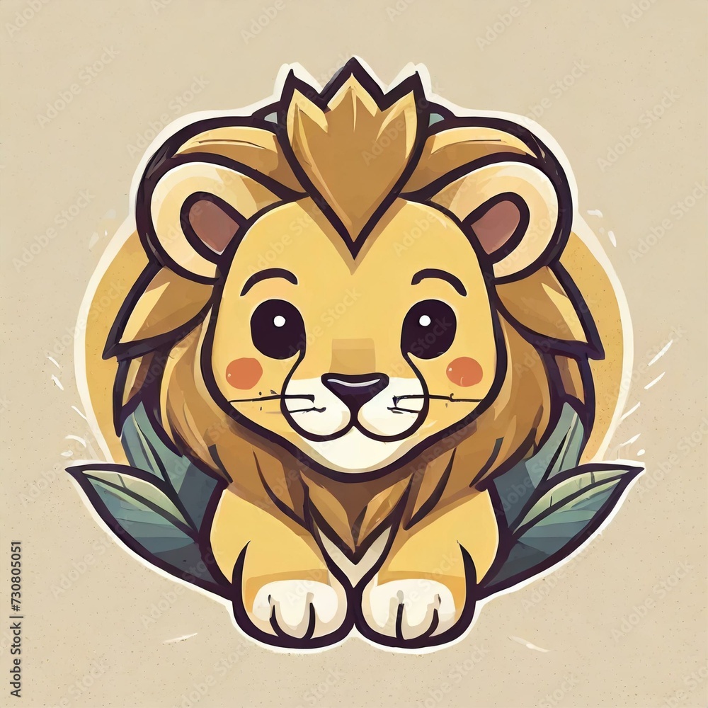 flat logo of Vector chibi lion illustration vector
flat logo of Vector chibi lion illustration vector