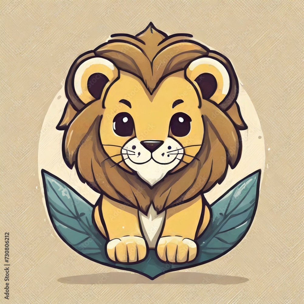 flat logo of Vector chibi lion illustration vector
flat logo of Vector chibi lion illustration vector