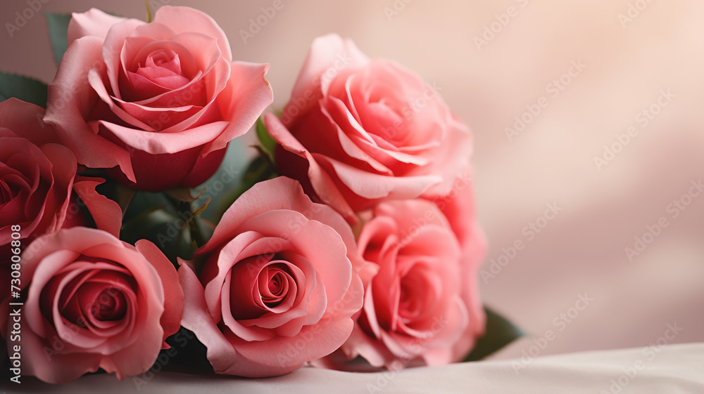 Light rose bouquet on a plain background Light rose bouquet on a plain background