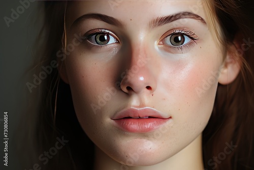 Beauty Woman Face Portrait. Spa Model Clean Fresh Skin Care. Perfect Facial and Hand Nails Treatment. © Irina Mikhailichenko