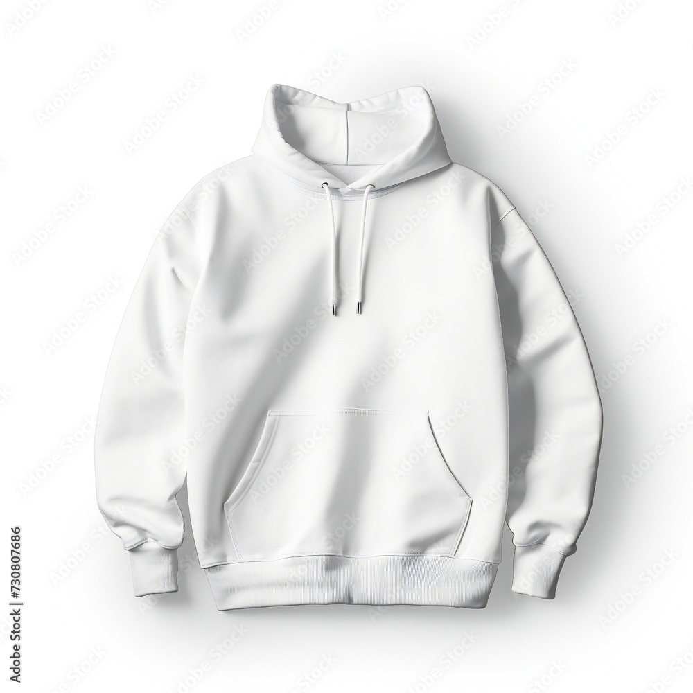 Mockup of men's oversized white hoodie isolated on white background Generative Ai Mockup of men's oversized white hoodie isolated on white background Generative Ai