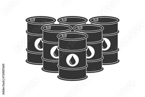 Barrels petroleum graphic icon. Oil barrels sign isolated on white background. Vector illustration