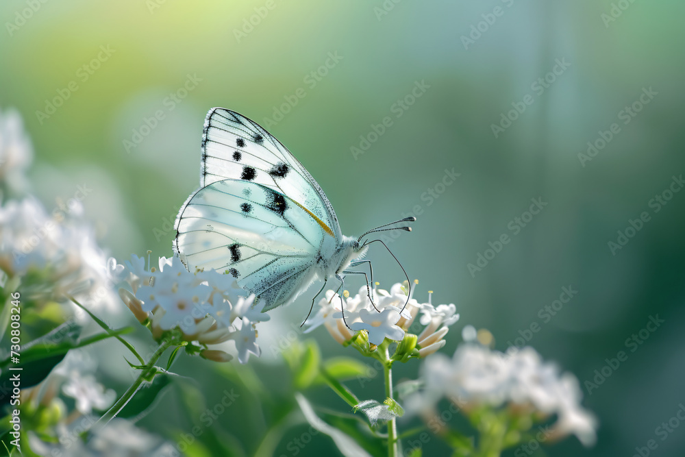 Obraz premium white butterfly on a flower
