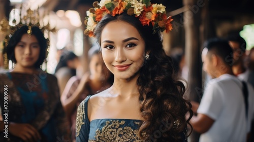Beautiful woman with model looks, participating in local freelancer events in Bali.