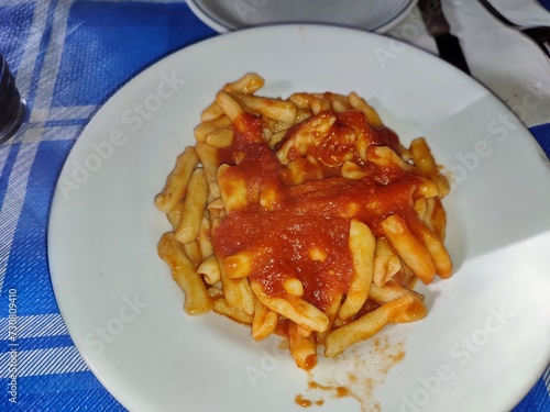 Obraz na płótnie Altilia - Fusilli al ragu al Ristorante Porta Tammaro w salonie