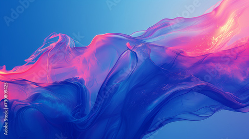 Neon blue and purple multicolored smoke puff cloud design elements  Picture of colorful abstract blue background The screen shows smooth gestures  generative ai