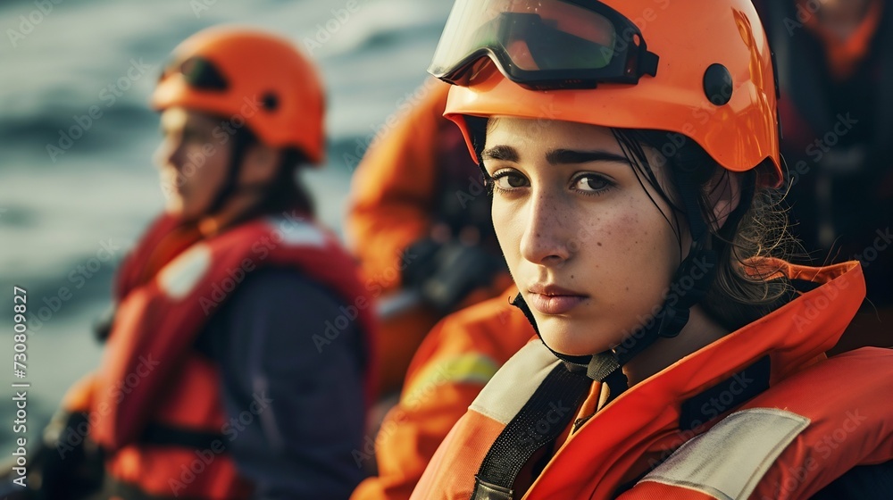 Coast Guard Rescue Team in Action. Generative ai Coast Guard Rescue Team in Action. Generative ai