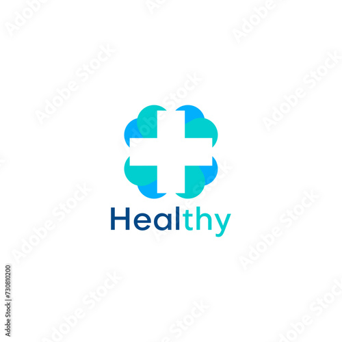 Abstract circle with plus cross icon medical logo. Usable for business, science, healthcare, medical, hospital and doctor chanel design vector