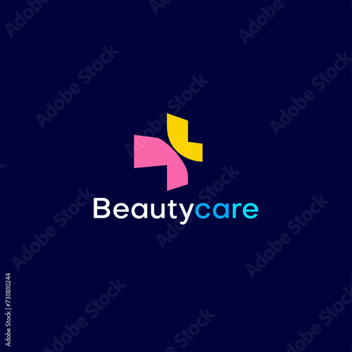 Cross and plus icon medical logo. Plus icon with perspective concept logo for business, science, healthcare, medical, hospital and perspective design vector