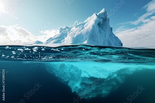 Iceberg in the vast ocean.