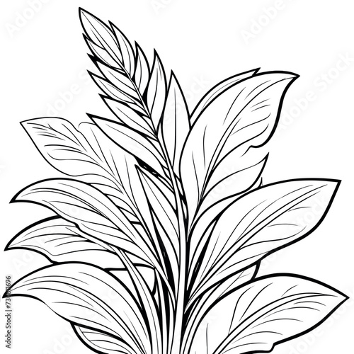 Small Tree Plant coloring outline page illustration for children and adults © Shapla