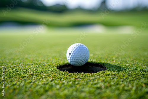 Golf ball near the hole