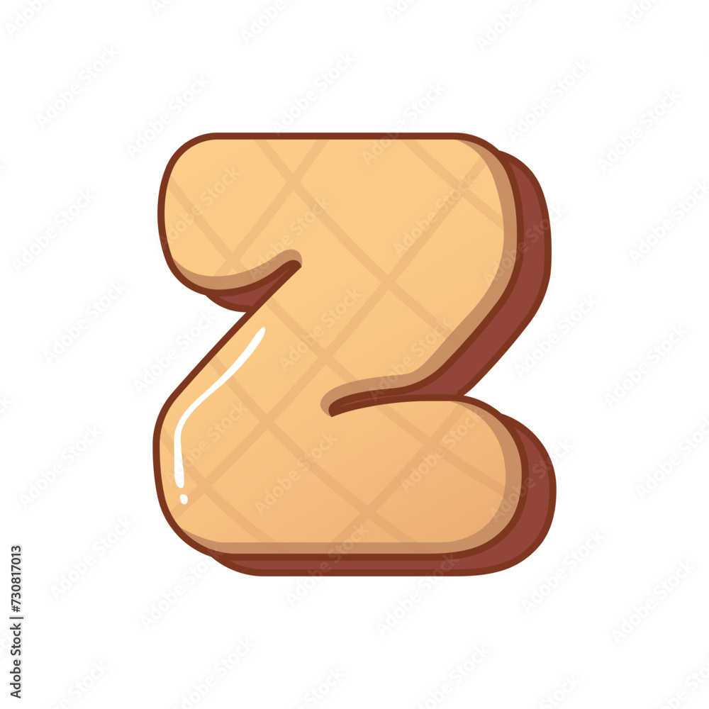 3D Waffle Alphabet, Waffle Font, Typography, Letter Z 3D Waffle Alphabet, Waffle Font, Typography, Letter Z