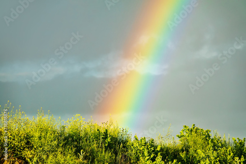 Double Rainbow over meadows