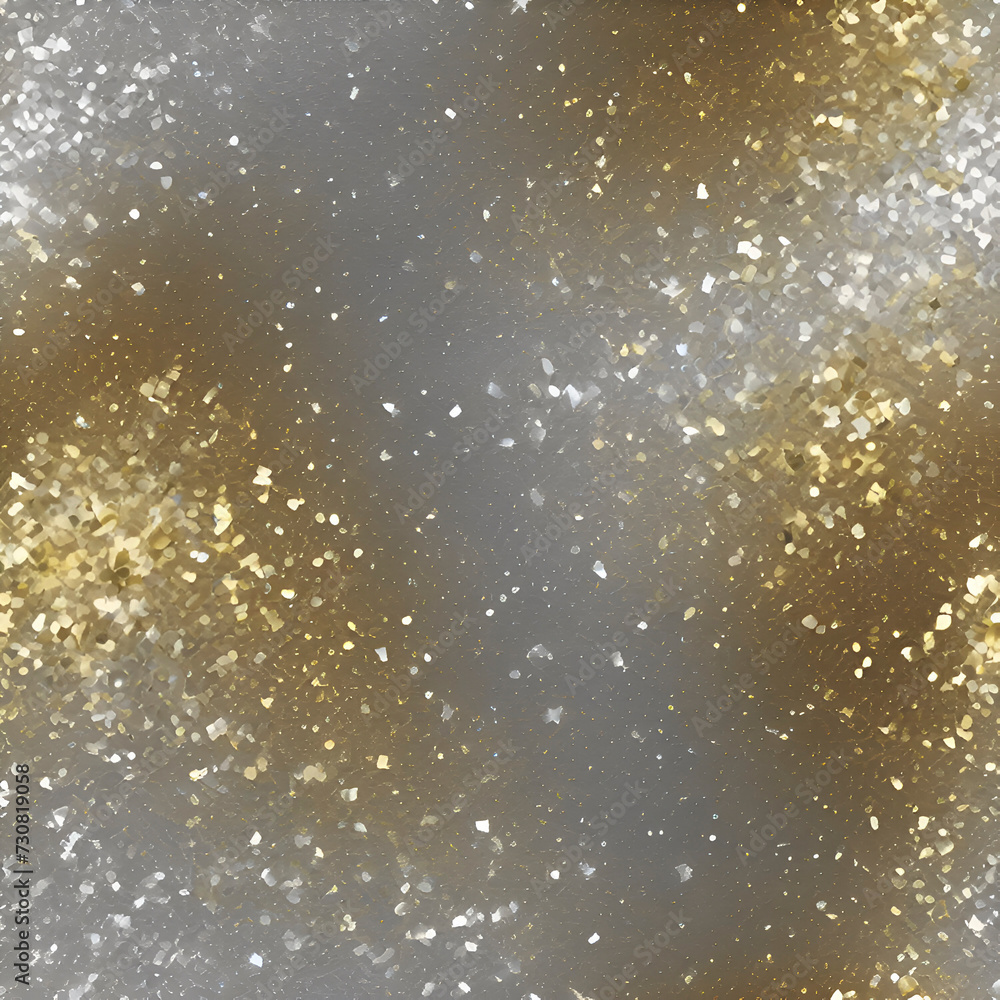 Silver and gold glitter, color gradient background.