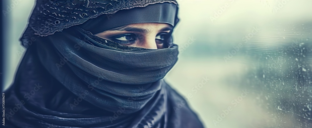 portrait of a person in a veil - obrazy, fototapety, plakaty 