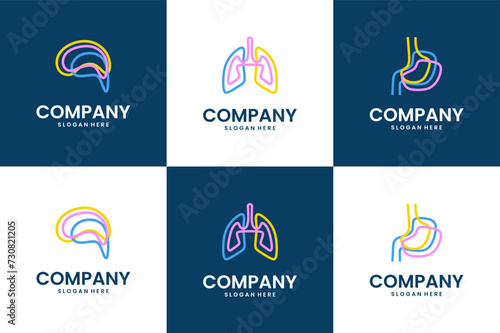 collection of internal organ health logo design inspiration