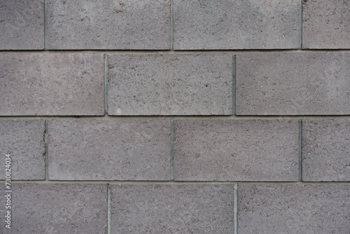 Texture of wall made of gray concrete masonry units