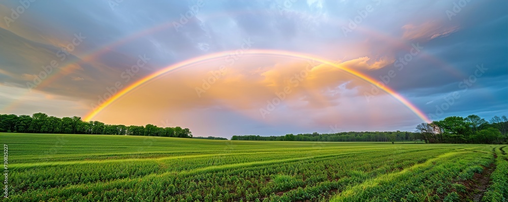 Obraz premium rainbow over field