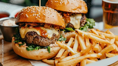 A mouthwatering slider duo featuring mini gourmet burgers