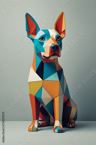 Pablo picasso art of a dog on a sophisticated background, Ai generated 