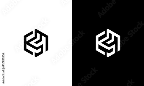 initials KMS hexagon logo design vector photo