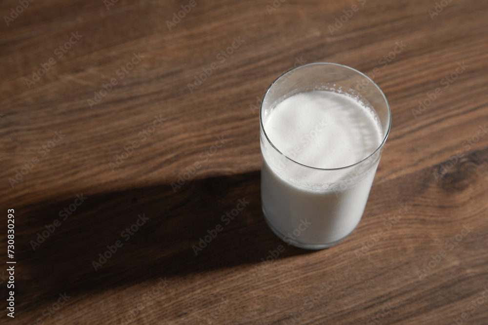 Glass of milk on the table. Glass of milk on the table.