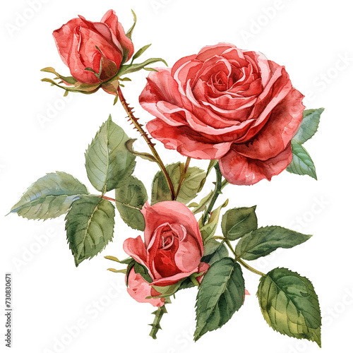 Enchanting Watercolor Rose PNG Blossom