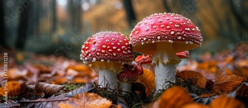 Red and white mushrooms known as Amanita muscaria are considered a symbol of luck.